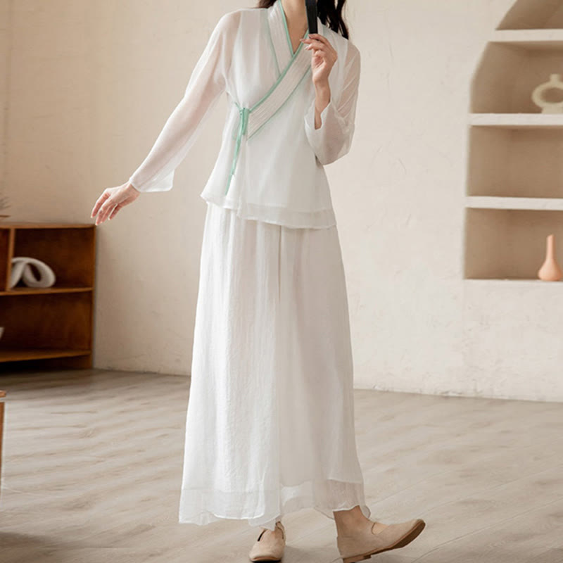 Mythstone Retro Prayer Zen Spiritual Meditation Practice Chiffon Clothing Women's Set