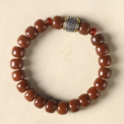 Pulsera de la paz con cuentas de la semilla de Bodhi de piedra mítica y nube auspiciosa con carácter Fu