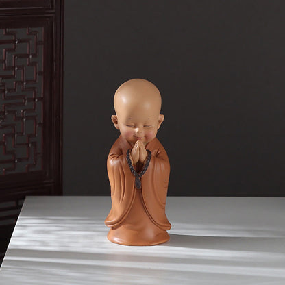 Mythstone Small Mini Meditation Praying Monk Serenity Resin Home Decoration