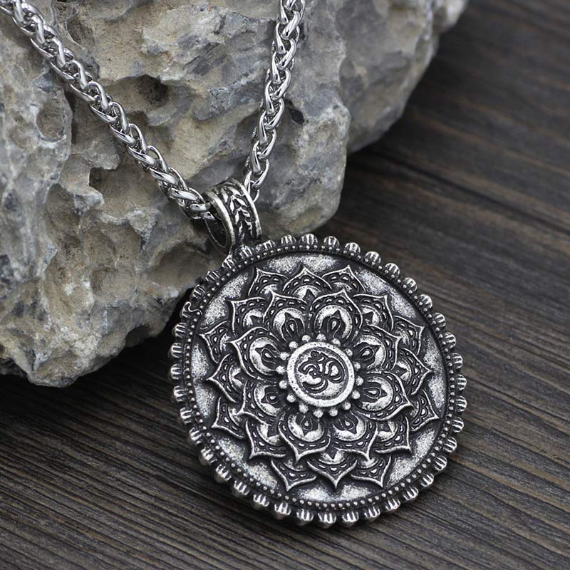 Six True Words Love Peace Flower Pattern Necklace