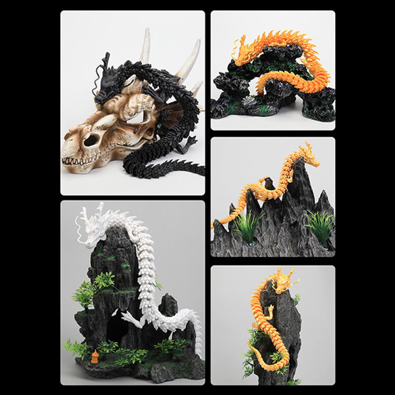 Dragón luminoso de Feng Shui de Mythstone, impreso en 3D, para la suerte, el éxito y la decoración del hogar 