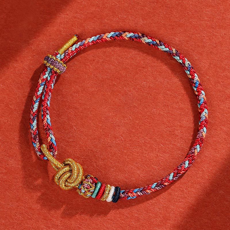 Mythstone Handmade Dunhuang Colorful Rope Protection Braid String Bracelet