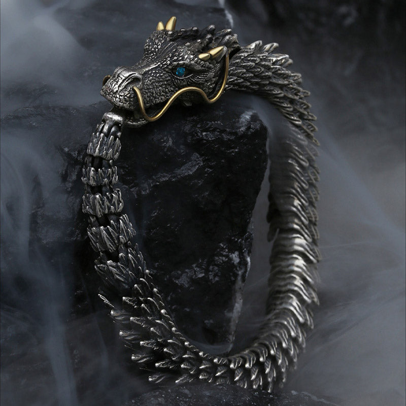 MythStone Nordic Dragon Handmade Amulet Luck Protection Chain Bracelet