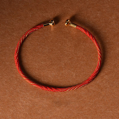 Mythstone Simple Design Handmade Luck Braid String Cuff Bracelet