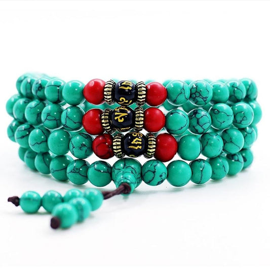 Mythstone Tibetan Turquoise Purification Necklace Mala