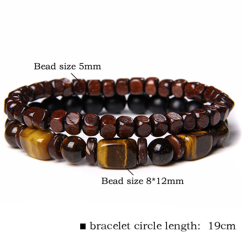 Mythstone Tiger Eye Frosted Stone Hematite Courage Bracelet