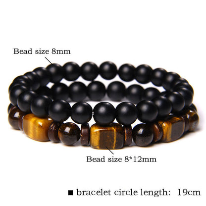 Mythstone Tiger Eye Frosted Stone Hematite Courage Bracelet