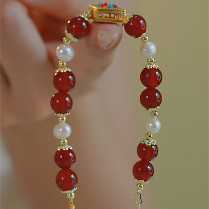 MythStone Red Agate Pearl Confidence Self-acceptance Bracelet