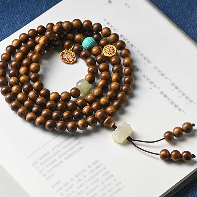 Mythstone Tibetan Rosewood Protection Calm Bracelet Mala