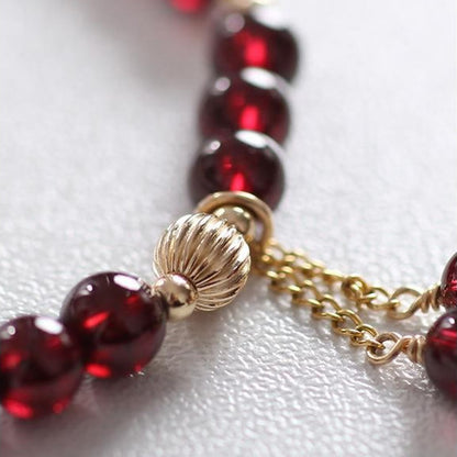 Mythstone 14K Gold Natural Garnet Calm Bracelet