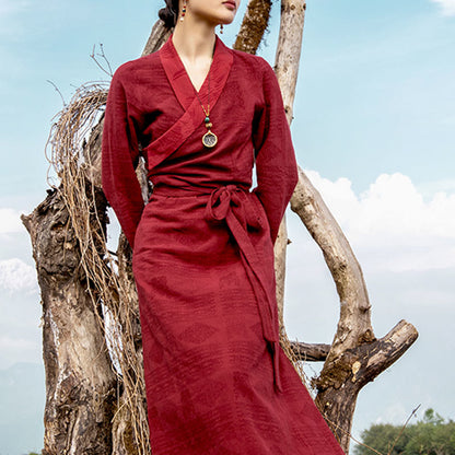 Mythstone Tibetan Dress Clothing Lhasa Long Wrap Dress Maxi Dress Women Clothing