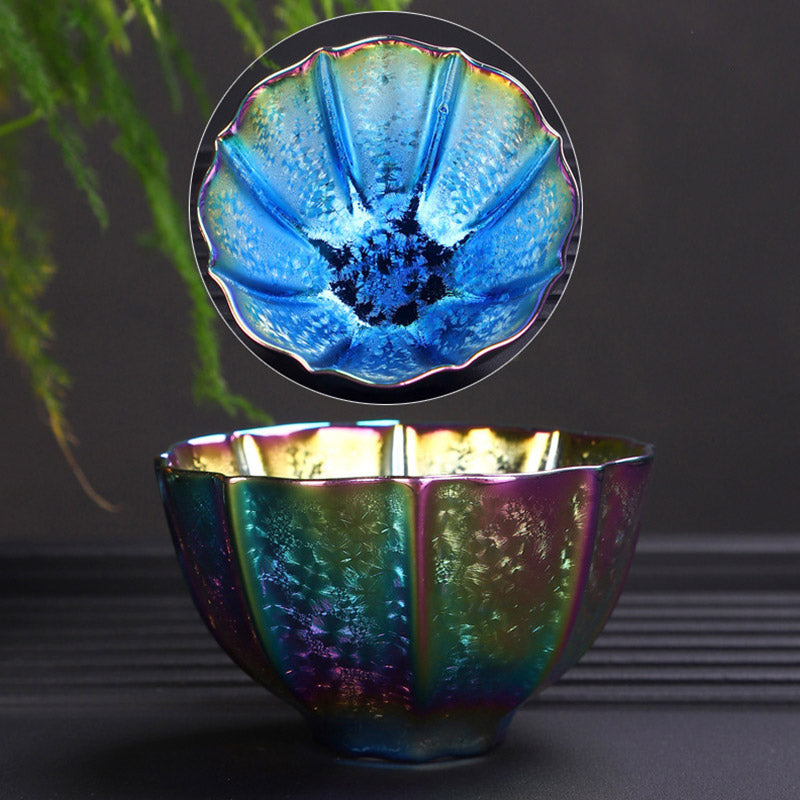 Mythstone Rainbow Color Jianzhan Ceramic Teacup Kung Fu Tea Cup Bowl