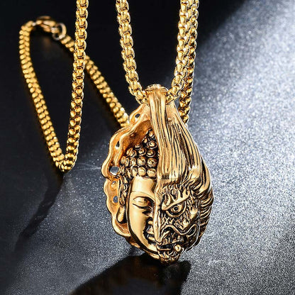 Mythstone Half Buddha Half Devil Powerful Necklace