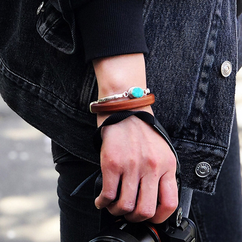 Mythstone 925 Sterling Silver Turquoise Balance Protection Handmade Nepal Bracelet Bangle