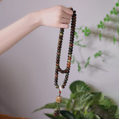 Mythstone 108 Mala Beads Dunhuang Color Bodhi Seed Dzi Bead Keep Away Evil Spirits Bracelet