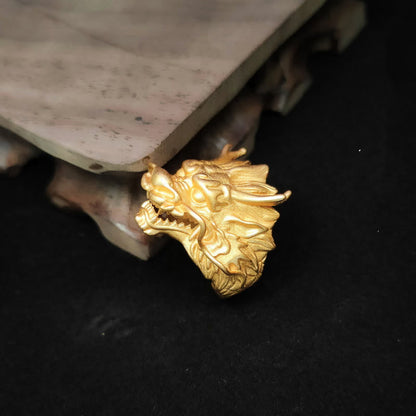 Mythstone Golden Dragon Luck Protection Ring