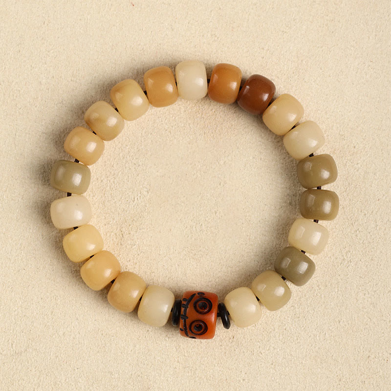 Pulsera de sabiduría Om Mani Padme Hum con semilla de Bodhi natural de Mythstone El Señor del Bosque Cadáver