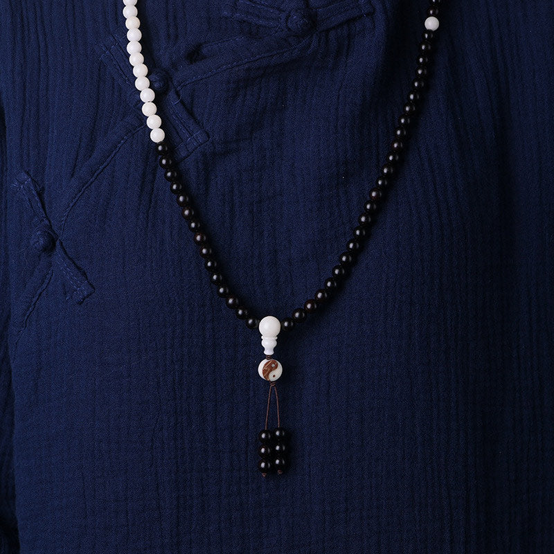 Mythstone Ebony YinYang Protection Necklace Mala