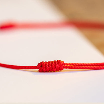 Pulsera de tobillo con trébol de cuatro hojas y cinabrio que bendice la calma