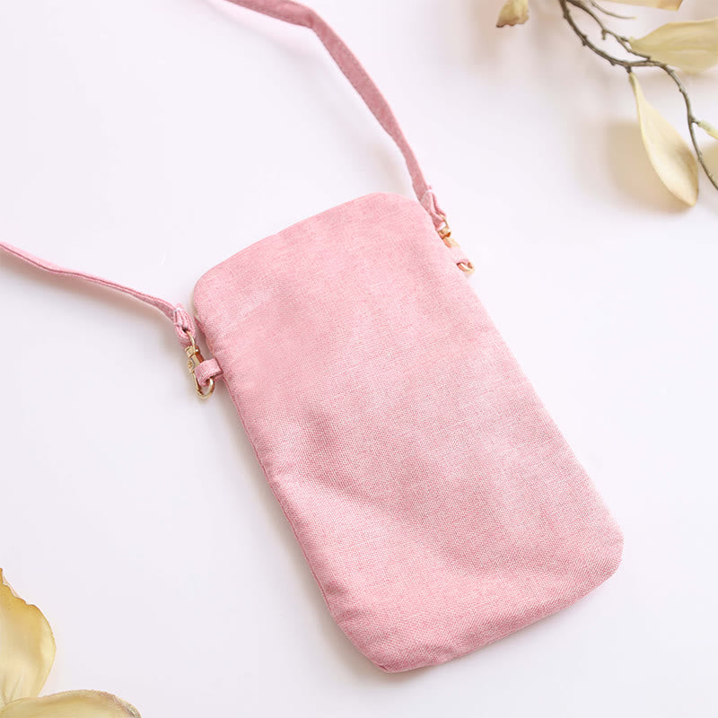 Mythstone Small Embroidered Flowers Crossbody Bag Shoulder Bag Cellphone Bag 11*20cm