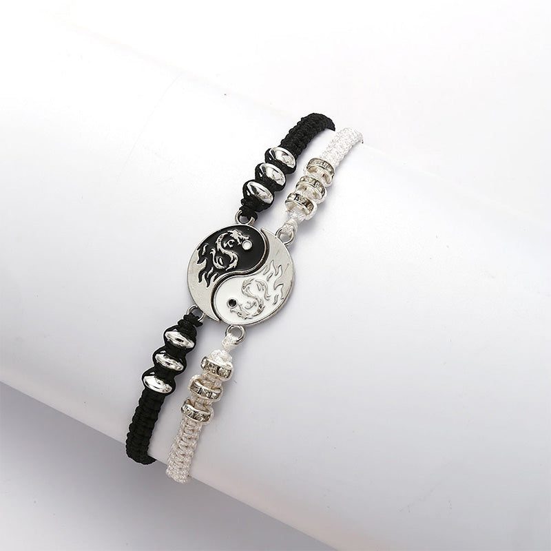 Mythstone 2pcs Yin Yang Dragon Couple Bracelet