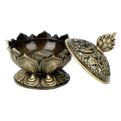 Mythstone Tibetan Lotus Shaped Purify Incense Burner