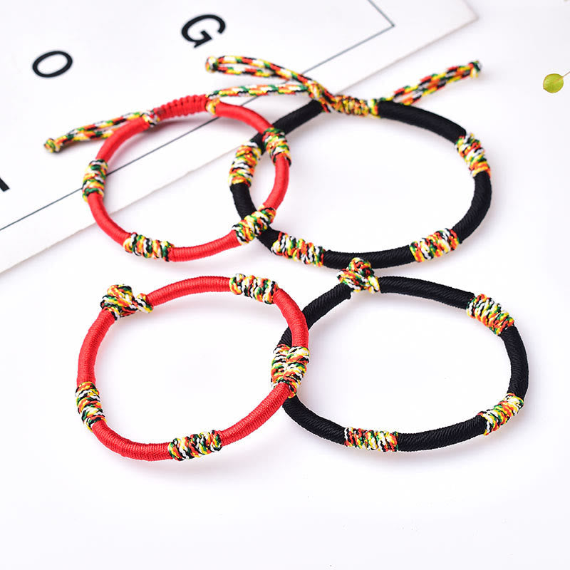 Mythstone Tibetan Handmade Colorful King Kong Knot Lucky Protection Braid String Bracelet