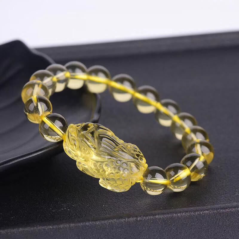 Mythstone Natural Citrine Pi Xiu Stretch Bracelet