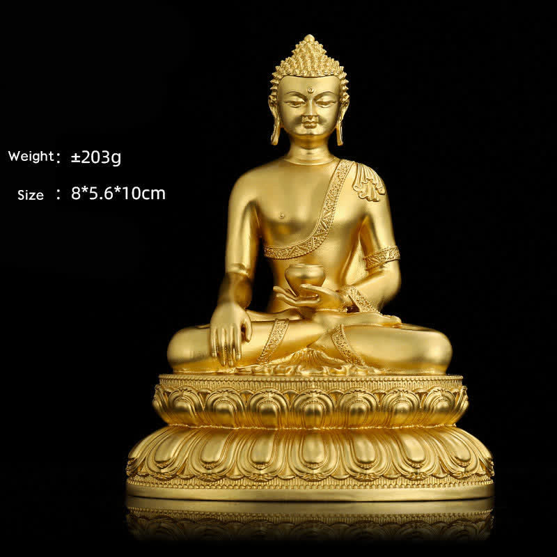 Mythstone Shakyamuni Amitabha Medicine Buddha Figurine Serenity Copper Statue Home Decoration