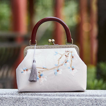 Mythstone Flower Embroidery Handbag Crossbody Bag