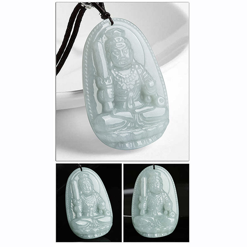 Colgante de jade de Buda natal del zodíaco chino con piedra mitológica que representa la prosperidad y la riqueza