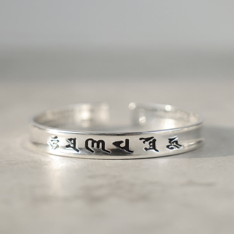 Mythstone Tibetan Mantra White Copper Bracelet