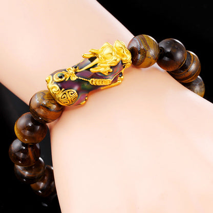 MythStone Tibetan Handcrafted Tiger Eye Feng Shui Bracelet