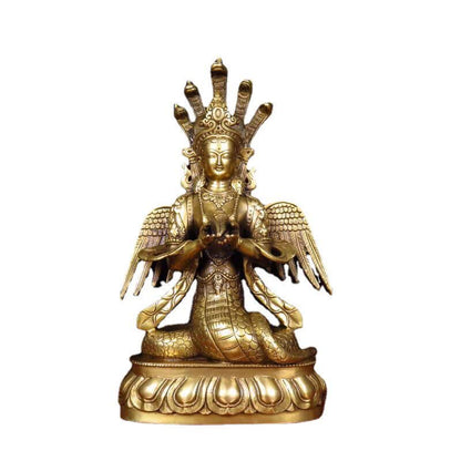 Mythstone Bodhisattva Nuwa The Snake Fairy Protection Copper Statue Decoration