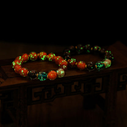 Mythstone Luminous Liuli Glass Bead Luck Fluorescent Bracelet