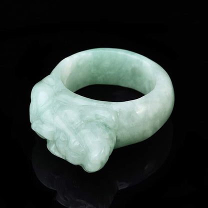 Mythstone Fengshui Wealth Jade PiXiu Luck Ring