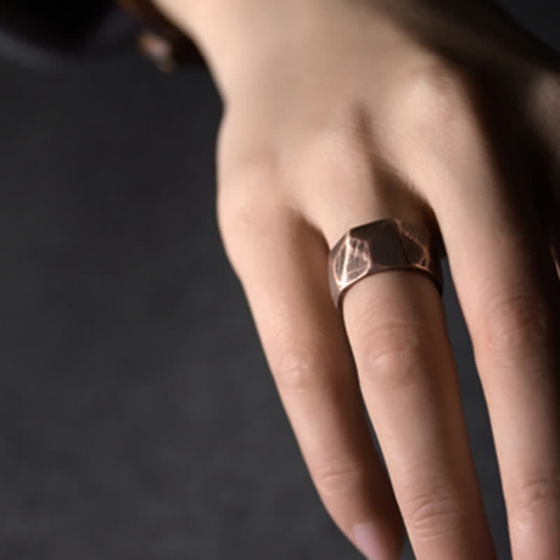 Mythstone Tibetan Simple Design Copper Wealth Ring