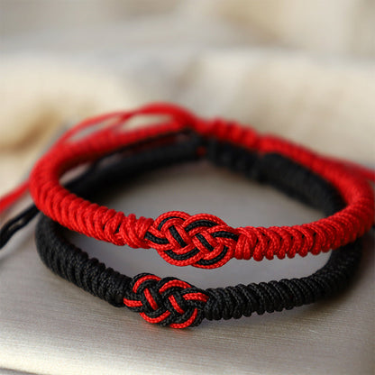 Mythstone 2Pcs Tibetan Luck Chinese Knot Protection String Bracelet