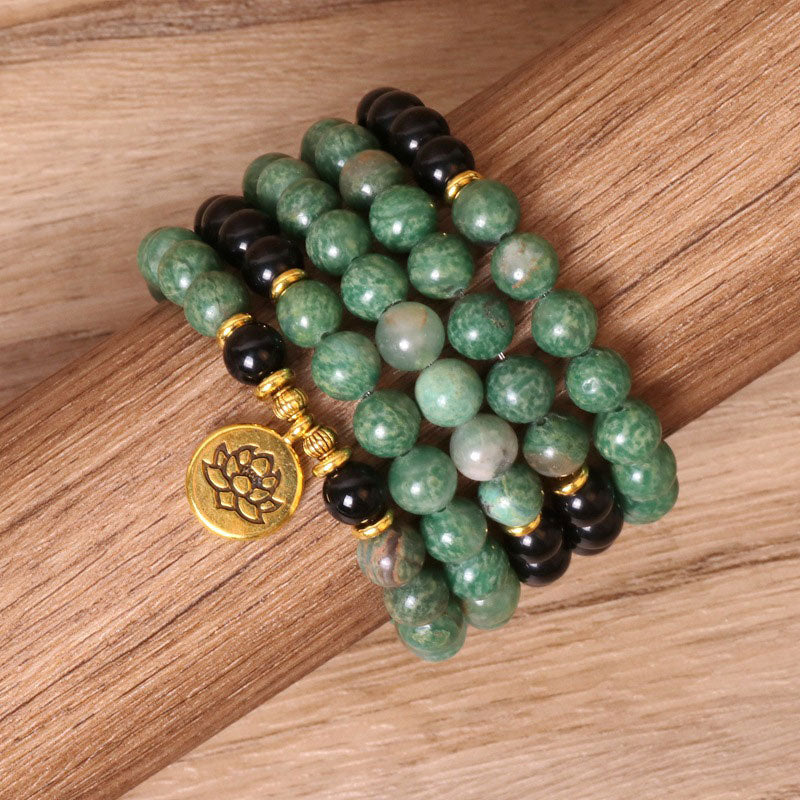 MythStone 108 Beads Natural Agate Mala Healing Bracelet