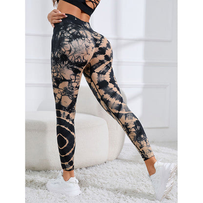 Mythstone Tie Dye Print Pants Sports Fitness Yoga High Waist Leggings Women's Yoga Pants