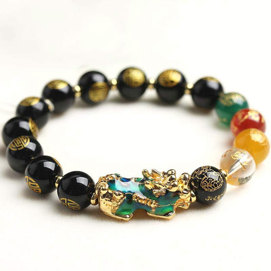 Mythstone Color-Changing Pixiu Obsidian Luck Bracelet