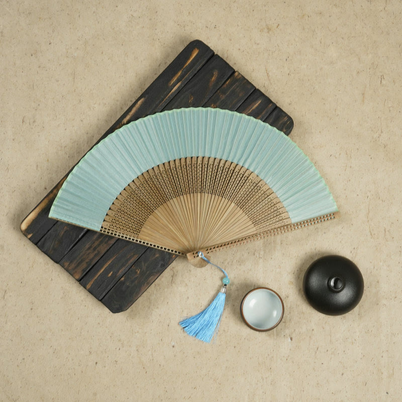 Mythstone Vintage Handheld Folding Fan With Bamboo Frames