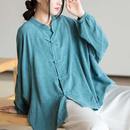 Camisa de manga larga con botones de rana Mythstone, top de meditación tai chi zen, ropa Hanfu, chaqueta 