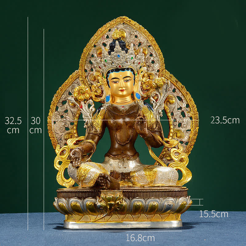 Mythstone Bodhisattva Green Tara Hope Copper Statue Decoration