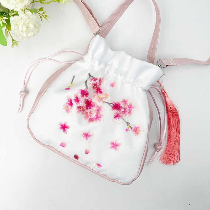 Mythstone Suzhou Embroidery Rabbit Lotus Epiphyllum Peony Magnolia Silk Tote Crossbody Bag Shoulder Bag Handbag