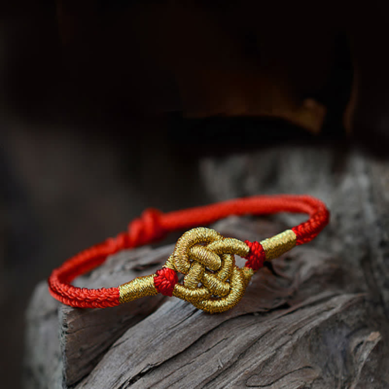 Pulsera trenzada con nudo chino de diseño simple hecha a mano Mythstone