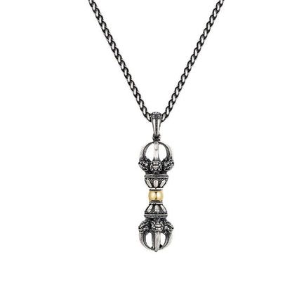 Mythstone Tibetan Dorje Vajra Design Wealth Necklace Pendant