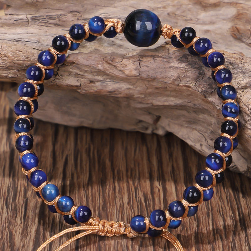 MythStone Divine Blue Tiger Eye Stone Protection Bracelet