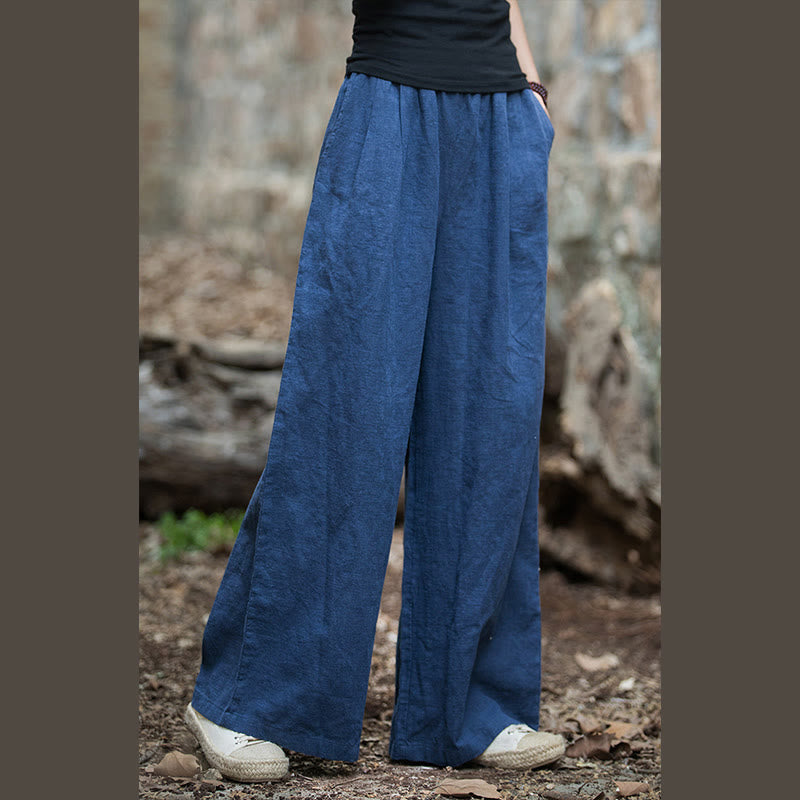 Pantalones de yoga casuales de pierna ancha retro Mythstone para mujer con bolsillos 