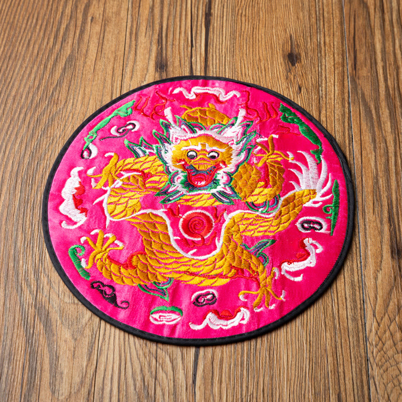 Mythstone Dragon Embroidery Cup Mat Pad Tea Cup Coaster Kung Fu Tea Mat